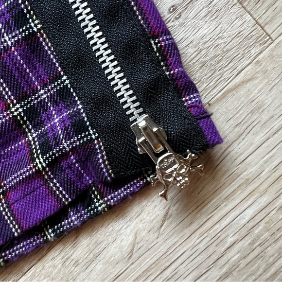 Vintage Tripp NYC 90s Y2K Daang Goodman Plaid Mall Goth Punk Grunge Capri Shorts - Picture 12 of 13